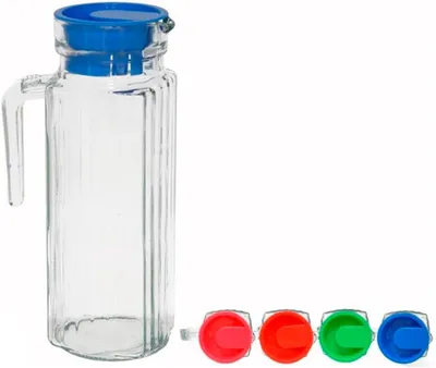 Productafbeelding van Glazen waterkan - Met deksel - Geschikt voor de koelkast - 1 liter