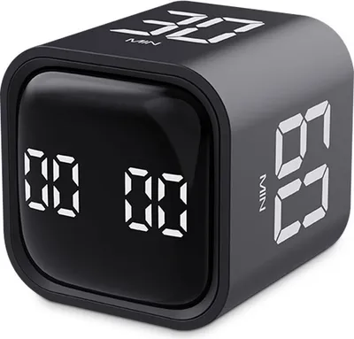 Image de （Noir）Timer Minuteur de cuisine numérique LED Minuteur rotatif Compte à rebours et compte à rebours avec alarme sonore et vibreur réglables