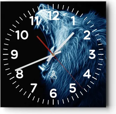 Produktbild von Wanduhr - Quadrat - Glasuhr - Abstraktion Tier - 40x40cm - Schleichendes Uhrwerk - Lautlos - zum Aufhängen bereit - Dekoration Modern - Wanddekoration aus Glas - C4AC40x40-3797