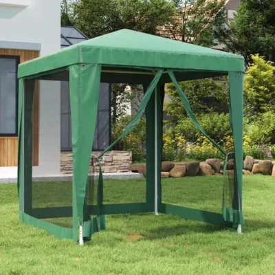 Immagine prodotto di Maison Exclusive - Tenda per feste con 4 pareti laterali in rete, verde, 2x2 m, HDPE