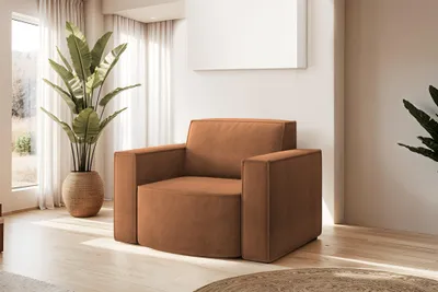 Produktbild von Sessel Designersessel PALMA in Stoff Noel Ziegelrot