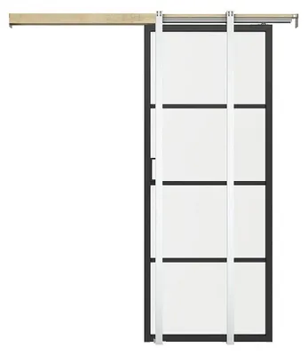 Produktbild von Versenkbare Schiebetür - Aluminium und klares gehärtetes Glas - H 205 x B 83 cm - SINCA II