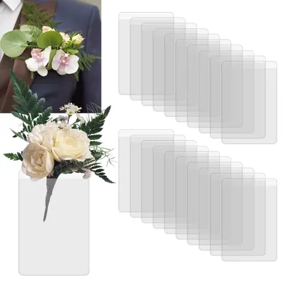 20 durchsichtige Boutonnière-Hüllen für Jackentasche