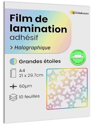 Zdjęcie produktu dla Folia do laminowania samoprzylepna holograficzna 10 arkuszy A4 DIY