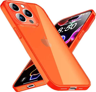 Produktbild von Neon Hülle für iPhone 14 Pro, Durchscheinend Bunt Handyhülle Cover Schutzhülle Orange