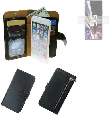 Produktbild von K-S-Trade Schutz Hülle kompatibel mit ZTE Axon 40 Pro Klapphülle Case Phone cover Slim Handytasche Handy Hülle schwarz aus Kunstleder (1 Stk)