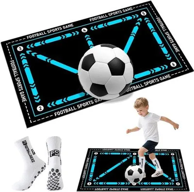 Produktbild von Fußballtrainingsmatte – Rutschfest – 90 x 60 cm – Stoßabsorbierendes Gummi – Für Innen- und Außenbereich