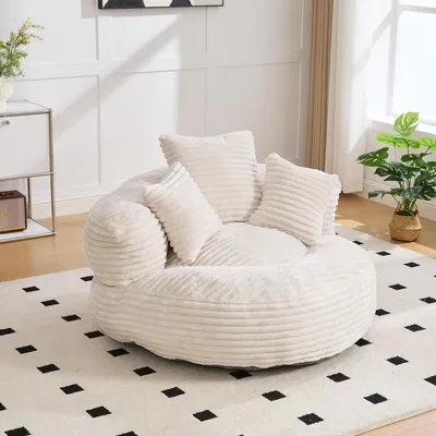 Obrázok produktu pre Pohodlné sedadlo "Sitzsack" s 3 vankúšmi, béžovej farby, vhodné pre dospelých aj deti, na vnútorné aj vonkajšie použitie
