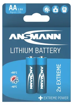 Imagen del producto de Baterías de litio Ansmann, tipo Mignon AA, 1,5 V, juego de 2 unidades