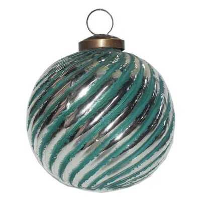 Immagine prodotto di Guaina natalizia Clayre & Eef Ø 10 cm in vetro verde argentato