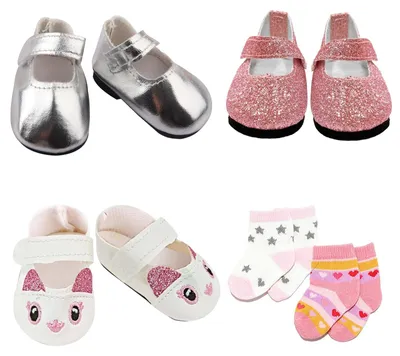 Productafbeelding van Poppen Schoenen Set van 4 - Voor Meisjes