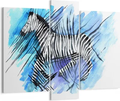 Produktbild von Bild auf Leinwand - Leinwandbild - Zebra Streifen Tierwelt Pelz - 95x80cm - Wand Bild - Wanddeko - Leinwanddruck - Bilder - Kunstdruck - Wanddekoration - Leinwand bilder - Wandkunst - CB95x80-2986