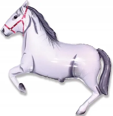 Immagine prodotto di palloncino in foil FX da 24" - "Cavalli al galoppo" (bianco)
