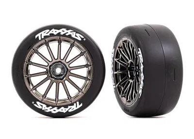 Produktbild von TRAXXAS Reifen auf Felge Multi-Speichen schwarz chrome Felge 2.0 + S / TRX9374R