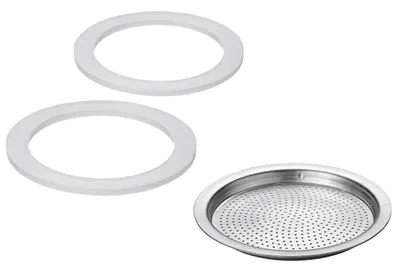 Zdjęcie produktu dla WESTMARK 2 Silikondichtringe und 1 Filterplättchen für Espressokocher Brasilia Plus 6Tassen 1 Stck. 102125 (EKB)