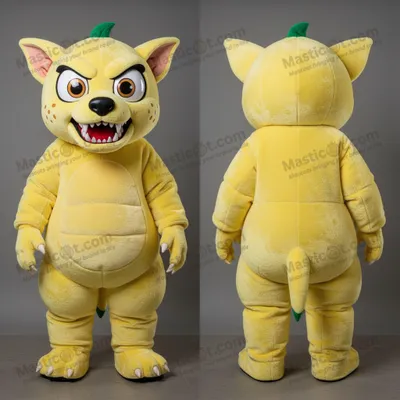 Image de Mascotte MASTICOT Chupacabra Jaune Citron en Peluche