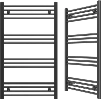 Obrázok produktu pre Granitan | Kúpeľňový radiátor Breno - 60x100 cm - čierny - moderný dizajn - ohrievač uterákov