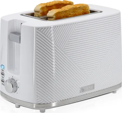 Produktbild von Briebe TA1169WHT Elegance Toaster 2 Scheiben Breite Schlitze mit Brötchenaufsatz, 7 Toast Stufen Weiß