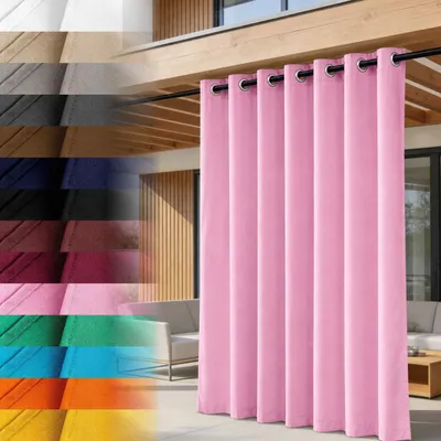 Obrázok produktu pre Lantigo Vonkajší záves Svetloružová 155x250 cm vodeodolný vetruodolný | Paravan pergola altánok záhrada krúžky sada