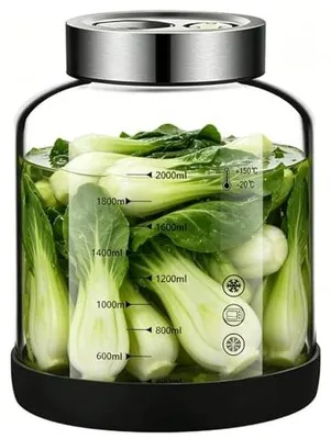 Zdjęcie produktu dla Słoik fermentacyjny 2 l ze zmieszaclem do kimchi kiszonek słoiki szklane