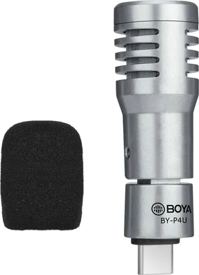 Produktbild von BOYA BY-P4U Omnidirektionales Kondensatormikrofon Mini-Mikrofon mit Windschutz Typ-C-Anschluss Ersatz fuer Android-Smartphones Tablets Vlog-Aufnahmen Live-Stream-Interview