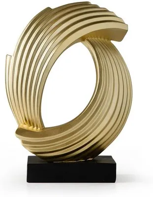 Productafbeelding van Ibenzoa® Gouden abstracte decoratieve objecten van hars – elegante kunstsculpturen voor woonkamer, slaapkamer en kantoor