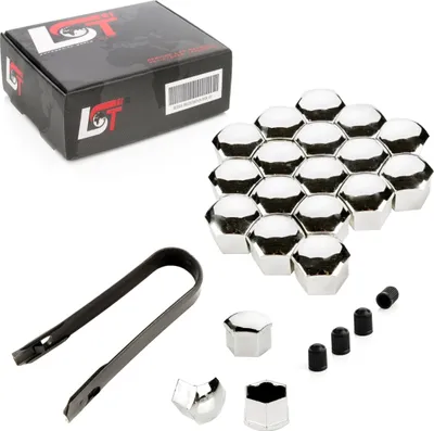 Produktbild von 20x Radschraube Kappen 17mm chromfarben für MAZDA HONDA TOYOTA SUZUKI MITSUBISHI
