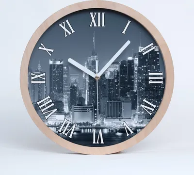 Produktbild von Holzuhr 30fi cm wanduhr - weiße Spitzen - Manhattan New York