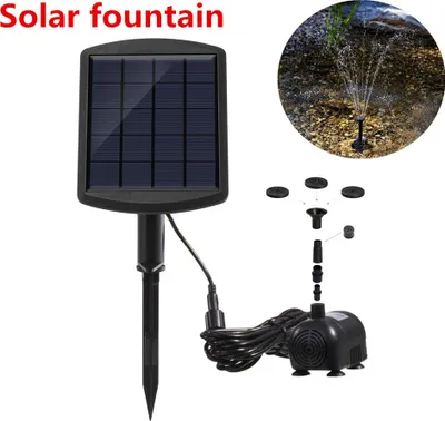 Zdjęcie produktu dla Solar Panel Zasilana Fontanna Wodna Pompa Outdoor Dekoracja 6V 1.8W