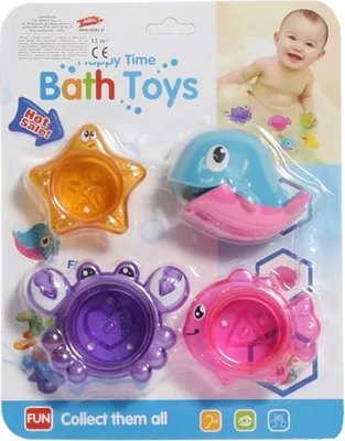 Produktbild von Badespielzeug Becher Set - 4 Stapelbecher für die Badewanne - Wasserspielzeug für Babys