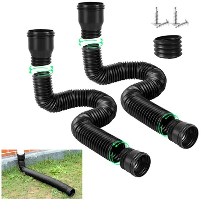 Produktbild von Regenwasser- und Dachrinnenrohre, Fallrohrverlängerungen, Abflussverlängerungen,Kann im Garten, Fallrohr Schlauch von 47 bis 150 cm