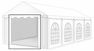 Productafbeelding van Eindwand PVC met deuringang 6 m breed BEIGE