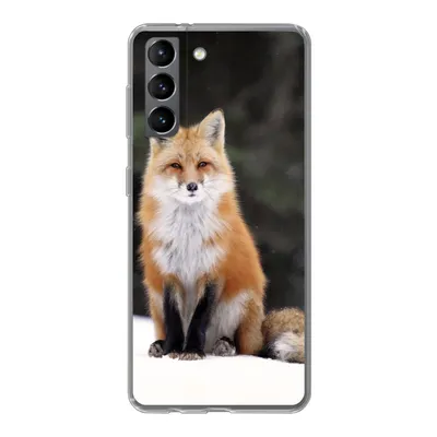 Produktbild von MuchoWow® Handyhülle Schutzhülle Hülle für Samsung Galaxy S21 Fuchs - Schnee - Rot Silikon Softcase Handy Hülle - Softcase