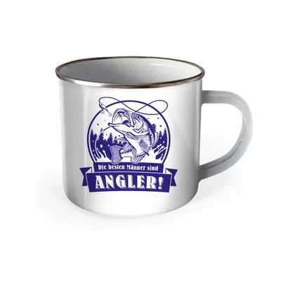Produktbild von Trötsch Emaille Becher die beste Männer sind Angler