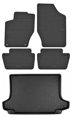 Produktbild von Gummimatten + Kofferraumwanne für Peugeot 308 I 2007-2013 (Kombi) – Schwarz, passgenau – Wielganizator