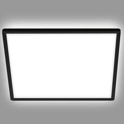 Image de BRILONER SLIM Plafonnier LED ultraplat 30x30cm carré 18W 2400lm 4000K lumière blanc neutre rétroéclairage Noir lampe plafond salon bureau cuisine couloir