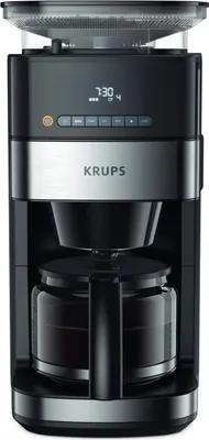 Produktbild von Krups Aroma Partner KM8328, Filterkaffeemaschine, 1,25 l, Kaffeebohnen, Gemahlener Kaffee, Eingebautes Mahlwerk, 1000 W, Schwarz