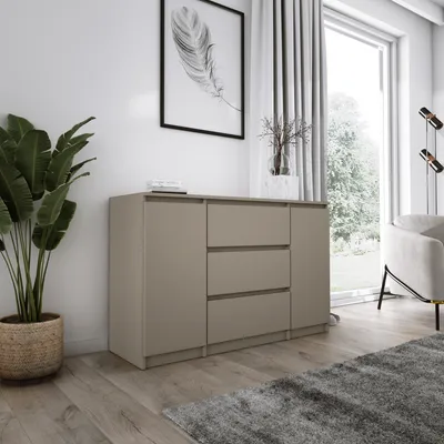 Obrázek produktu pro Komoda, 2 dvířka a 3 zásuvky, hnědá, 120 x 39 x 78 cm