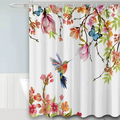Image de Rideau de douche Schimmelwerend avec anneaux pour salle de bain