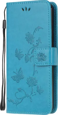 Produktbild von Huawei Y5P Hülle - Coverup Blumen & Schmetterlinge Klapphülle - Blau