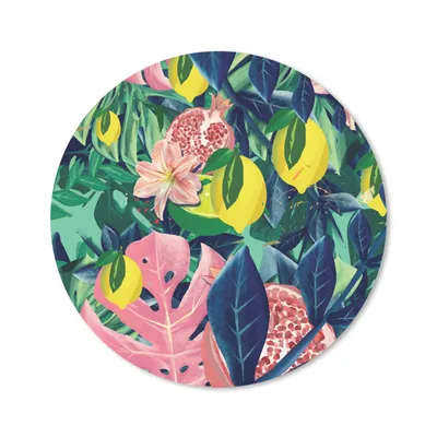 Produktbild von MuchoWow® Mauspad Mousepad Blumen - Früchte - Farben 40x40 cm - Mousepads - Maus Mat - Pad - Mausunterlage - Schreibtisch Accessoires
