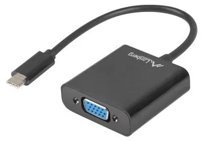 Zdjęcie produktu dla Kabel adapter Lanberg USB type-C(M) - VGA(F) 0,15m czarny