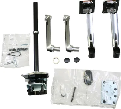 Produktbild von Ergotron LX - Befestigungskit (Doppelarm, hohe Säule) - für 2 LCD-Displays - Aluminium, Stahl - poliertes Aluminium mit schwarzen Akzenten - Bildschirmgröße: bis zu 101,6 cm (bis zu 40 Zoll)