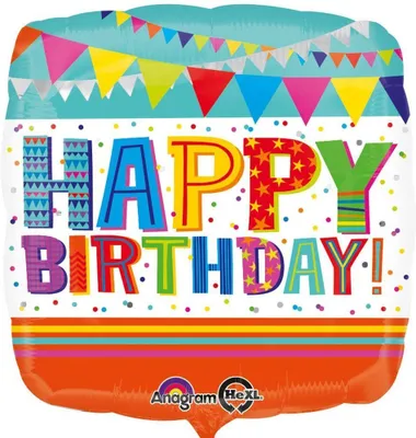 Produktbild von Anagramm Folienballon Happy Birthday 43x43 cm