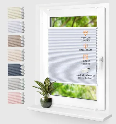 Produktbild von Thermo Wabenplissee Hitzeschutz, ohne Bohren, Weiß, 110x130