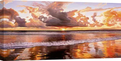 Produktbild von Leinwandbilder – Adriano Galasso, Morgenreflexe auf dem Meer – 140x70 cm