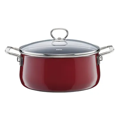 Zdjęcie produktu dla Riess - Garnek niski z pokrywą 24cm/4L Czerwony