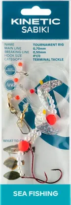 Produktbild von Kinetic Sabiki Tournament #1/0 Pink Pearl/ Silver Plattfisch Scholle Flunder Vorfach Rig system