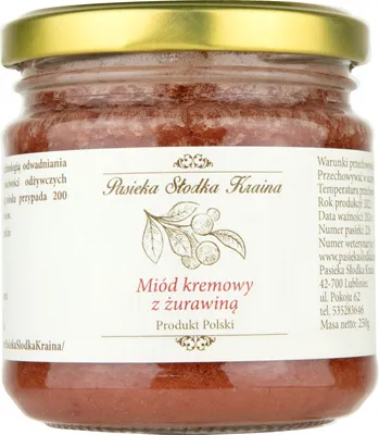 Produktbild von Reine Frische: 250g Sweet Land Apiary Roh & Rein Cremiger Blütenhonig mit Preiselbeeren ️"
