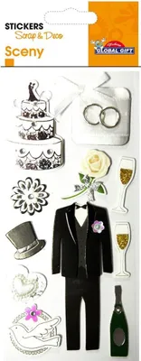 Produktbild von Aufkleber mit Glitzerrelief - Herrenhochzeit